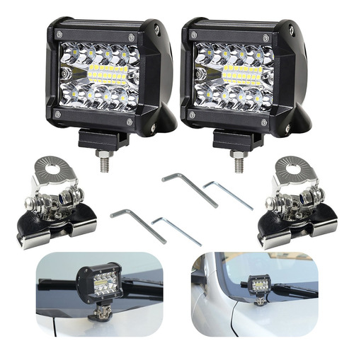 Kit 6 Bases Faro Led Cofre Soporte Luz De Trabajo Universal