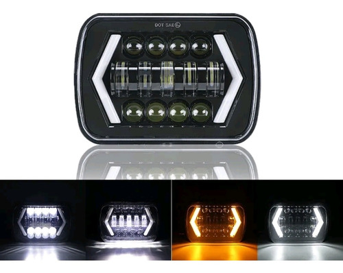 Faro Led 7 Pulgada 7x6 Jeep, Chevrolet, Toyota, Ford,mitsubh Foto 2