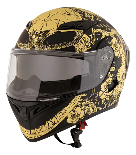 Casco Abatible R7 Racing Unscarred Kalaveras Doble Mica Dot