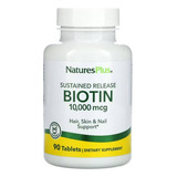 Biotina 10000mcg 90 Tabs - Natures Plus Sabor Sem Sabor