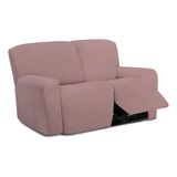 Funda Elastica Microfibra Sofa Reclinable Secc 2 Cuerpo Rosa