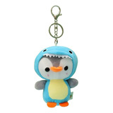 Llavero Peluche Pingüino Con Disfraz De Dinosaurio Kawaii