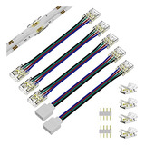 Conectores Pautix De 10 Mm Para Tiras Led Rgb Cob, 4 Pines