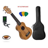 Ukulele Elétrico Giannini Guk-21 Zw Kit Capa Afinador Palhet