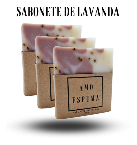 3 Sabonetes De Lavanda Relaxante Calmante Artesanal