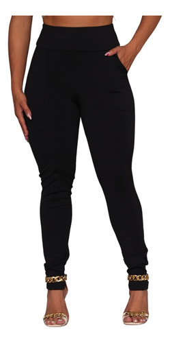 Calça Montaria Com Bolso Flanelada Feminina Legging Grossa 