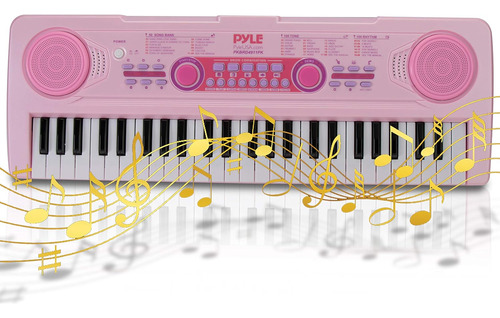 Teclado Musical Pyle Pkbrd4911pk, 49 Teclas, 110/240v, Rosa