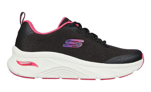 Tenis Mujer Skechers Arch Fit  Dlux - Negro-rosa      
