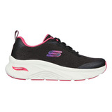 Tenis Mujer Skechers Arch Fit  Dlux - Negro-rosa      