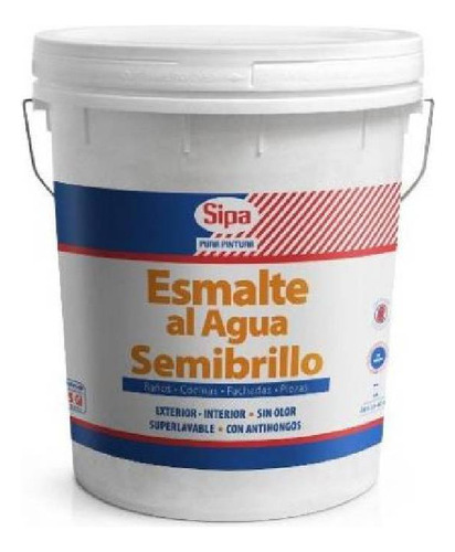 Esmalte Al Agua Semibrillo Sipa Blanco Tineta 41840505