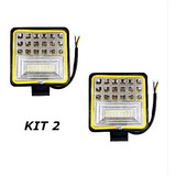 Kit 2 Farol De Milha Led Branco 42 Led 126w Quadrado 12v/24v