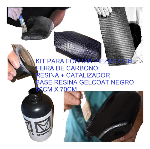 Kit Forrar Fibra De Carbono Real Tela 50x70cm + Kit Resinas