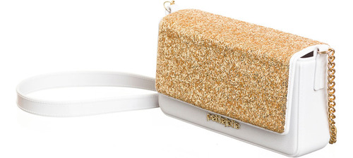 Bolsa Petite Jolie Slim Glitter Pj10990 Branco Réveillon