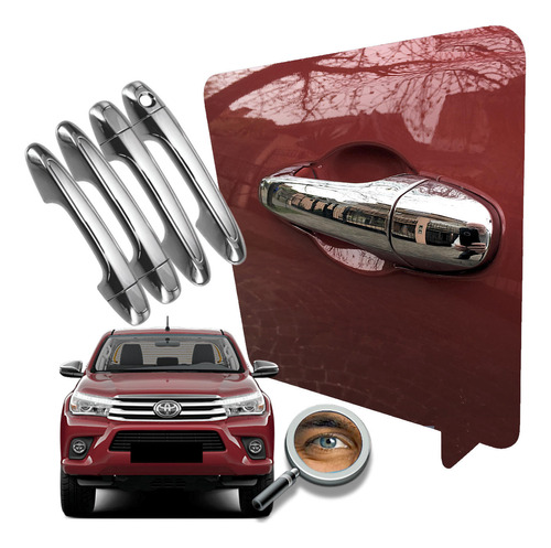 Hilux 2016 2023 Juego 4 Cubre Manijas Cromadas Tuningchrome