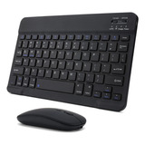 Mini Teclado Bluetooth + Mouse Sem Fio | Abnt 1 | Preto