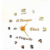 Reloj De Pared 3d Con Frase En Vinilo Tamaño 50x50cms