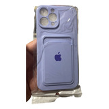 Capa Capinha Para iPhone 13 Pro Max Roxo C/ Porta Cartão