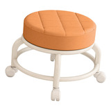 Silla Con Asiento De Ruedas Taburete De Pedicura Naranja