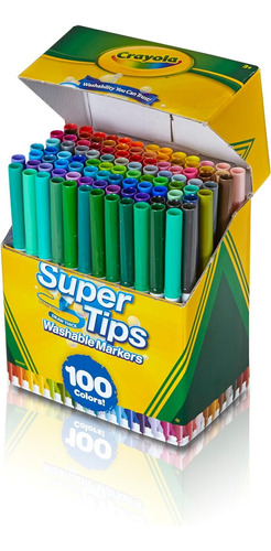 100 Plumones Crayola Super Tips Delgados Washable Markers