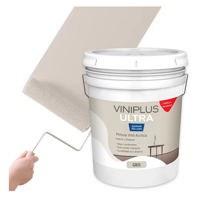 Sherwin Williams Pintura Vinílica Gris 19 Lt Viniplus Acabado Mate | Envío gratis