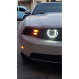 Faros Led Lupa Alta Baja Aro Angel Bicolor Mustang 2010 2014