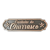 Quadro Cantinho Churrasco Entalhado Madeira Decoração Placa Cor Marrom Cor Da Armação Marrom