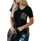 Blusa Mujer Color Negro Animal Print Moda Leopardo