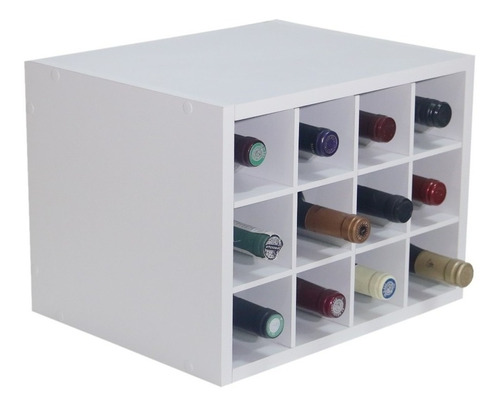 Adega De Vinho Nicho Para 12 Garrafas Mdf Branco 46x35x30