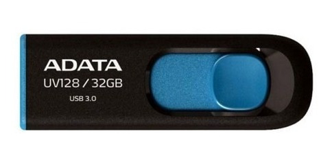 Memoria Flash Adata Uv128 64gb Usb 3.0 Negro/azul