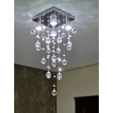 Lustre De Cristal Legítimo, Base 20x20 Cm, 4 Soquetes Cor Branco 110v/220v