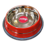 Comedero De Acero Inoxidable Con Diseño Bp Pets - 1.6l Color Rojo