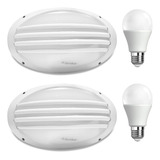 Pack X2 Aplique Tortuga Exterior Foco Led 12w Luz Día Fría