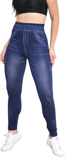 Kit C/ 4 Calca Feminina Leg Fake Imita Jeans - Suplex