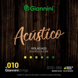 Kit 5 Encordoamento Violão Aço Giannini Geswam Acústico 010