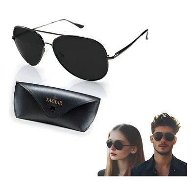 Lentes De Sol Polarizados Tagiar Hombre Y Mujer Uv400 Lente Negro Armazón Color Metal Azulado Oscuro | MercadoLibre
