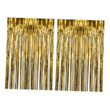 Cortinas Con Flecos De Papel De Aluminio Brillante,, Oro