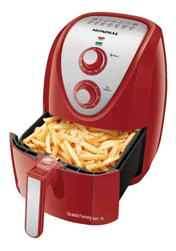 Fritadeira Sem Óleo Air Fryer 5l, Mondial, Vermelho/inox