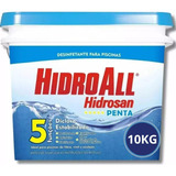 Cloro De Piscina Hidrosan Penta 5 Em 1 Hidroall - 10 Kg