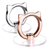 2 Anillos Para Celular - Gatos/plateado/dorado