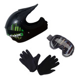 Casco Bicicross Infantil + Gafas + Guantes