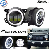 Par Faros De Niebla Jeep Wrangler Rubicon Jk 4 In Luz Led