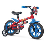 Bicicleta Infantil Spider Man Aro 12 Nathor Com Rodinhas