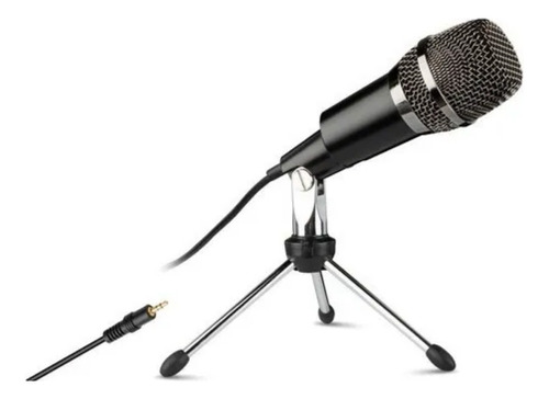 Microfono Hügel P/ Pc Streaming Mini Plug Soporte Color Negro