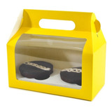 10 Caja Cupcakes Boxlunch 2 Cavidades Color