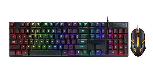 Kit Teclado Y Mouse Gamer Stc Con Luces