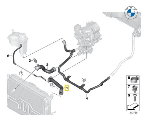 Manguera Superior De Radiador Bmw Serie 1 E87 116i N45 Foto 5