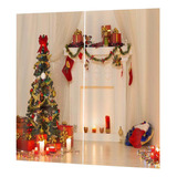 1pc Cortina Vivid Árbol De Navidad Cortina For Bedr