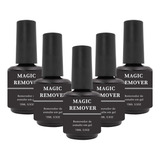 Kit 5 Magic Remover Removedor Em Gel Unha Nail Designer