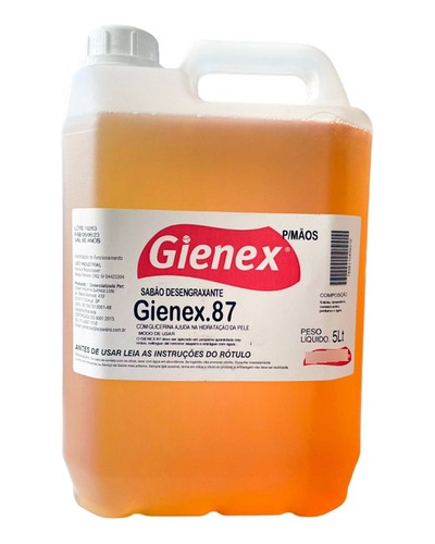 Sabonete Desengraxante C/ Glicerina Para As Mãos 5l - Gienex