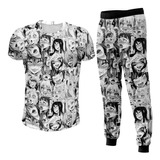 Remera Y Pantalón Joggins Ahegao N1 Full Print